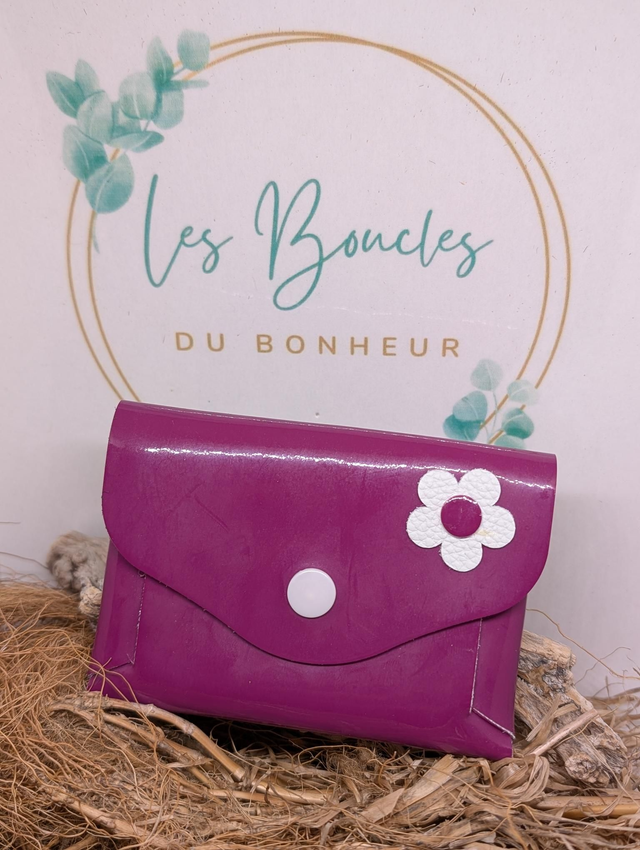 Porte monnaie violet vernis