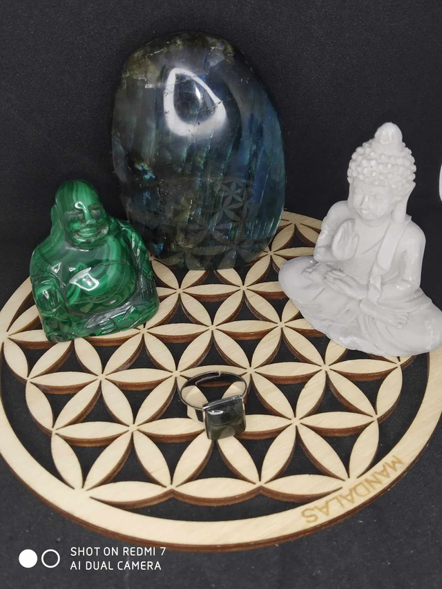 Bague carré labradorite 