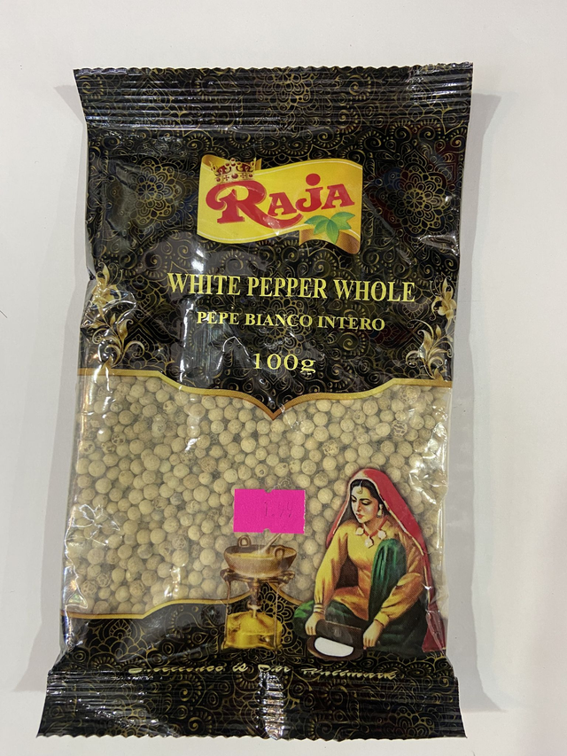 WHITE PEPPER WHOLE 100G - RAJA 
