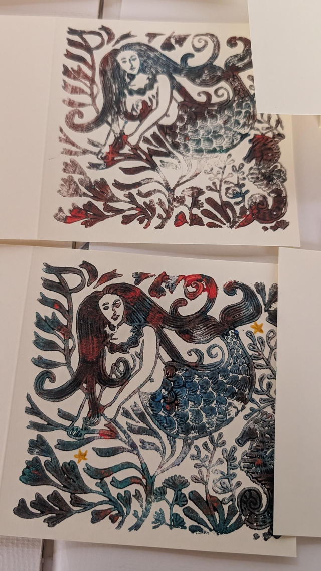 Art Handmade Mermaid card creative Cats by Wendy