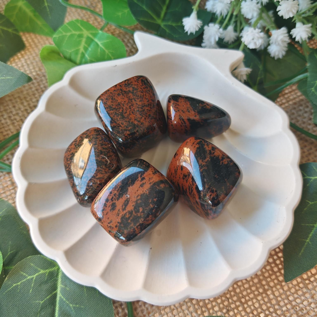 pierre roulée obsidienne acajou 20 à 40mm