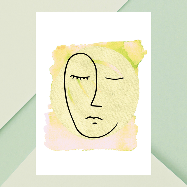 Affiche Art Visage Abstrait Aquarelle | Décoration Murale Moderne / Watercolor Abstract Face Art Print | Modern Wall Decoration