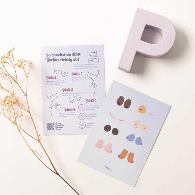 Boobies abtasten – Aufklärungspostkarte