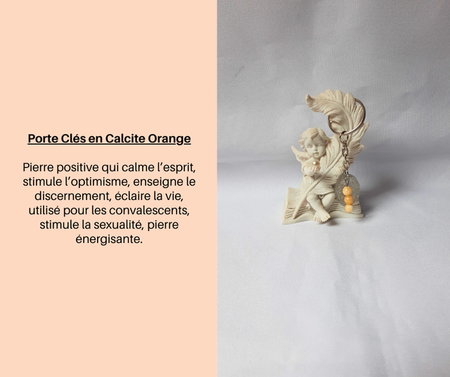 16- Porte Clés en Calcite Orange