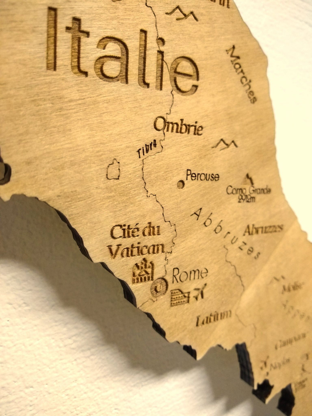 A03 – Carte de l'Italie – Décoration Murale Design