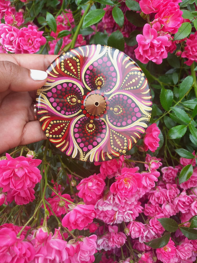 Porte-encens 10 cm &quot;pétales rouges&quot;