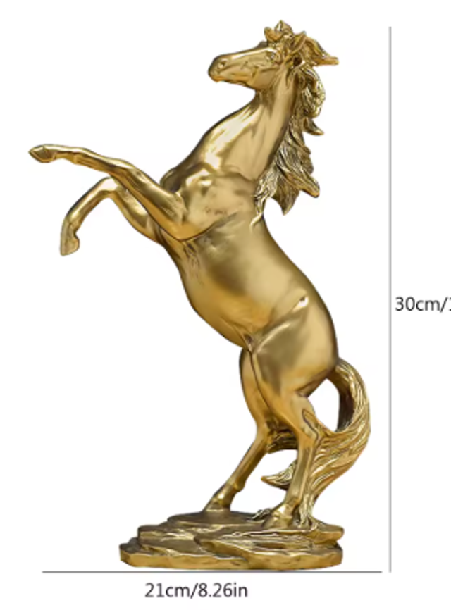 Prachtig beeldje Stijgerend Paard zwart (30.5cm)