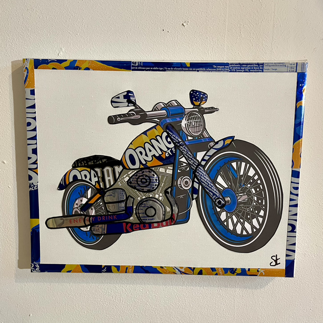 Tableau Moto châssis toile 24x30 cm