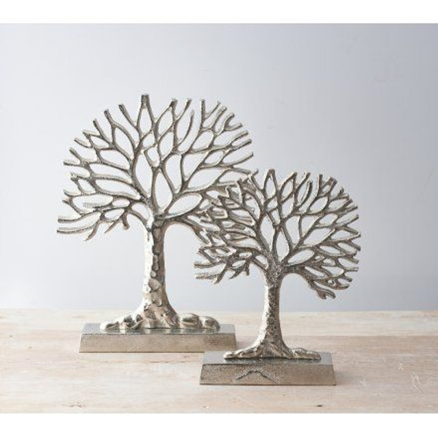 Silver Aluminium Tree of Life Ornament – 28cm Home Décor