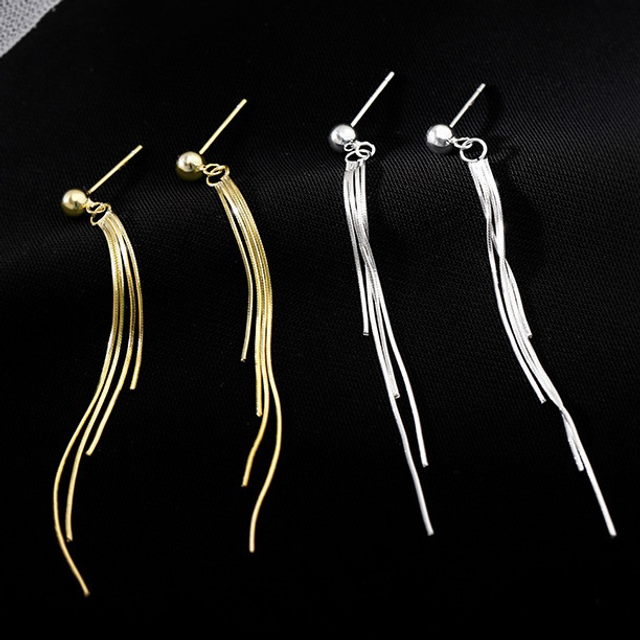 Sterling Silver Tassel Stud Earrings