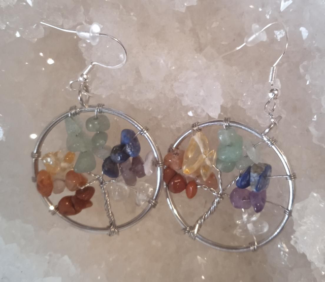 arbre de vie sept 7chakras (boucles d'oreilles) 
