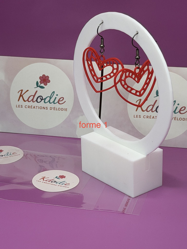 Boucles d'oreilles Coeur - Attaches Crochet