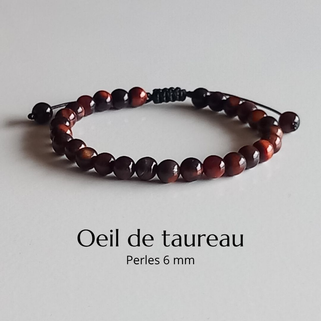 Bracelet ajustable en Oeil de taureau