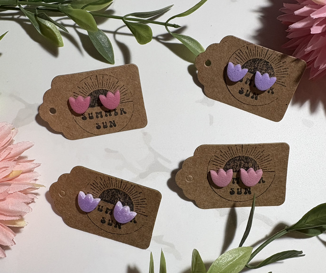 Handmade Tulip Clay Studs