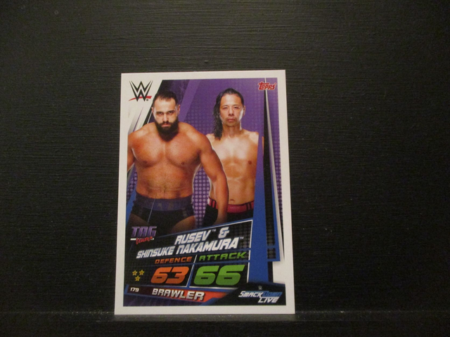 Rusev &amp; Shinsuke Nakamura - Tag Team Slam Attax Universe Original Trading Card #179
