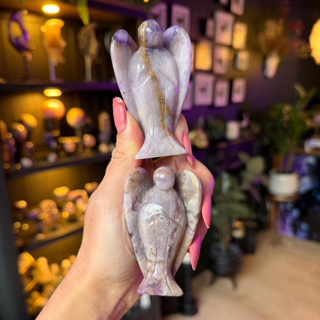 Amethyst Angel Carving
