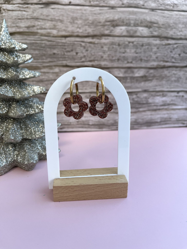 Pampilles paillettes doré et rouge