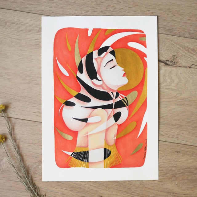 ÉTÉ INDIEN // original avec dorures ✨ A4