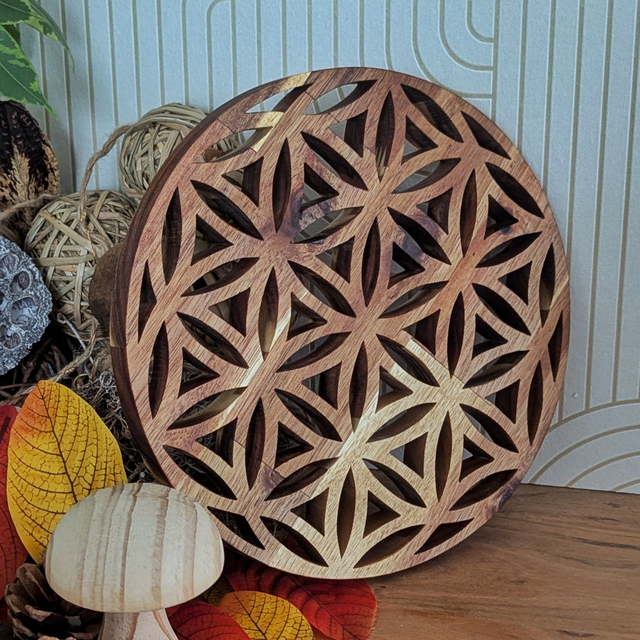 Fleur de vie en acacia