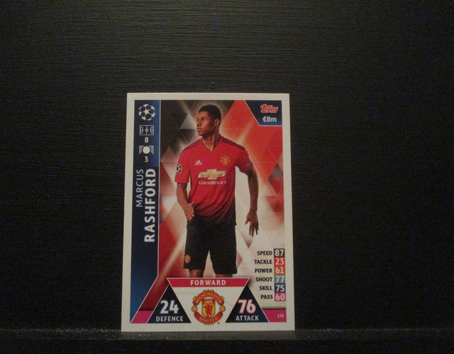 Marcus Rashford - UEFA Champions League Match Attax 2018/19 Original Trading Card #179