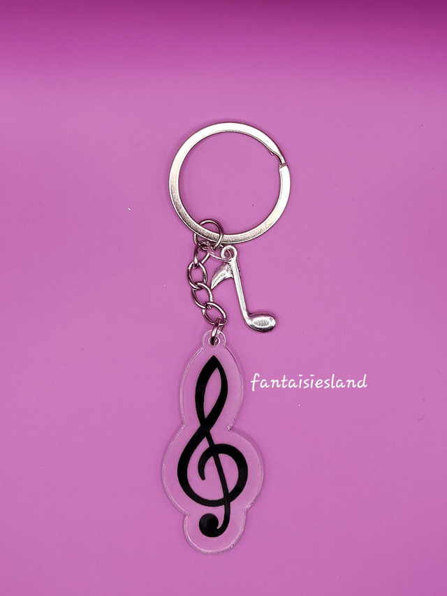 Porte-clés argenté - Musique la Clé
