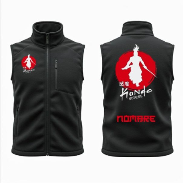 Kando - Chaleco polar de tu Tribu o clasico, color negro. 