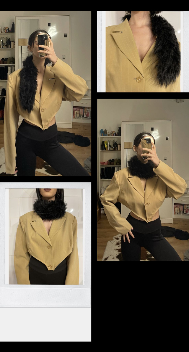 (Prototype) Blazer Upcycled - Col Fourrure - M