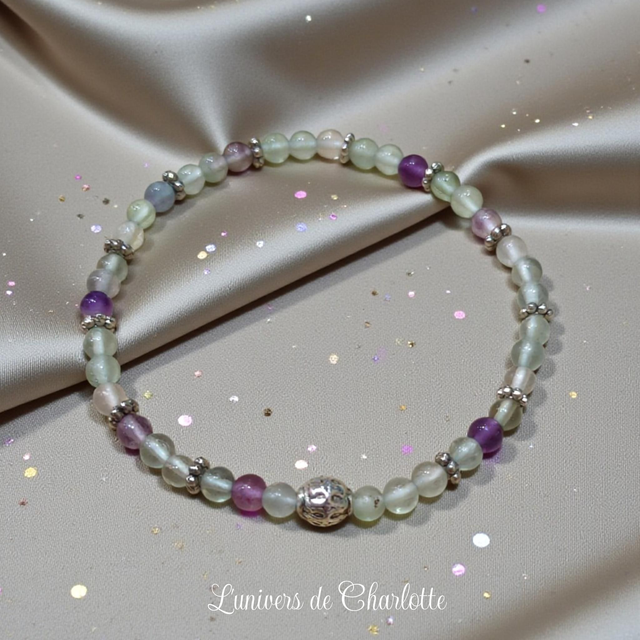 Bracelet "Fluorite" - Perle 4 mm - REF32