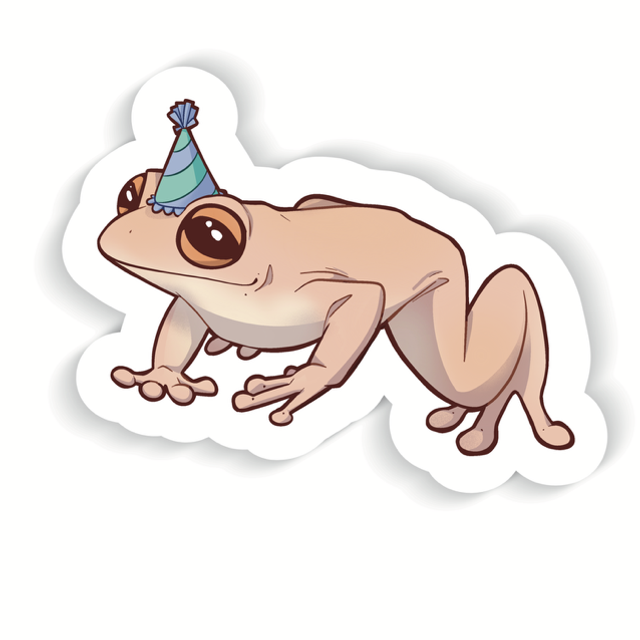 Party frog sticker