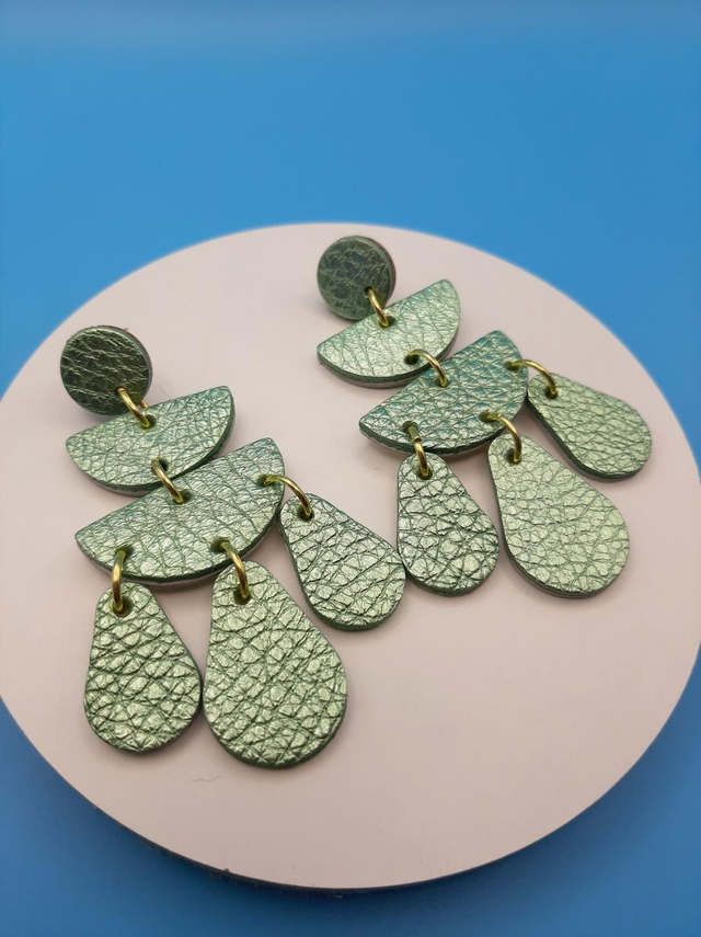 SALE! Large chandelier style earrings  - pistachio green 