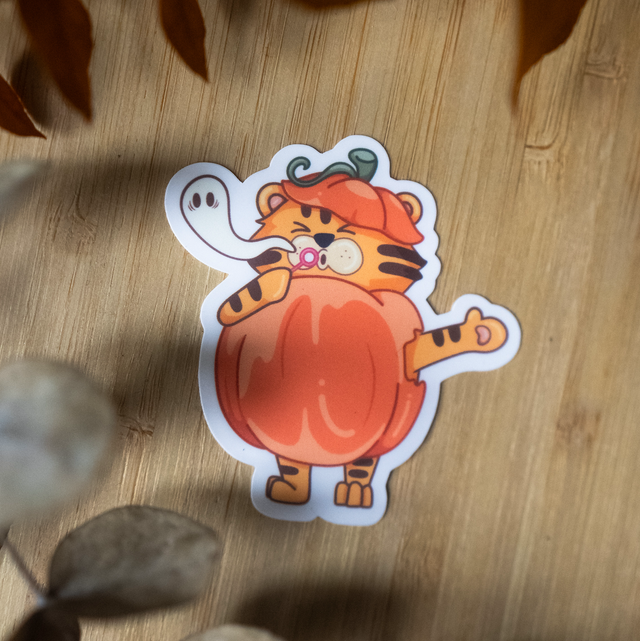 Sticker Tigre Citrouille