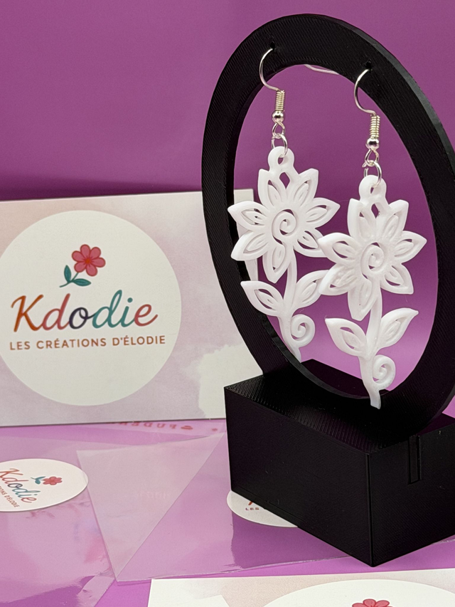 Boucles d'oreilles Fleur - Attaches Crochet