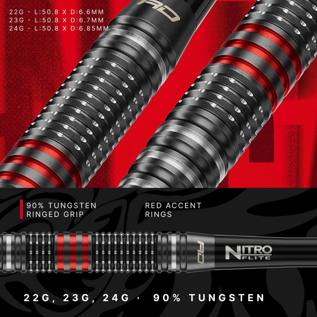 Red Dragon Steeldarts Jonny Clayton RD-Pro Switch Point 90% Tungsten