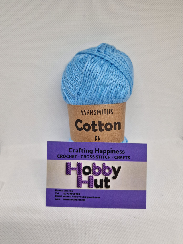 Yarnsmiths Cotton DK Yarn 50g - Hydrangea Blue