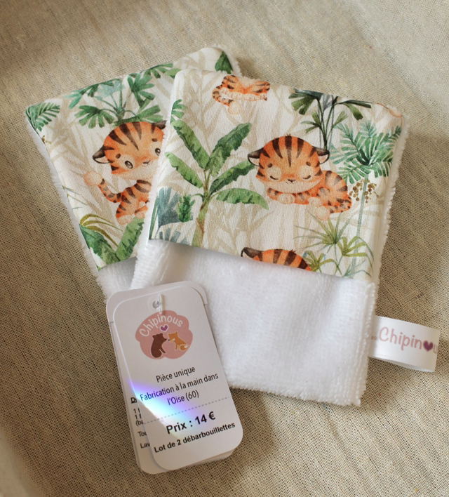 Lot de 2 débarbouillettes / Chipinous