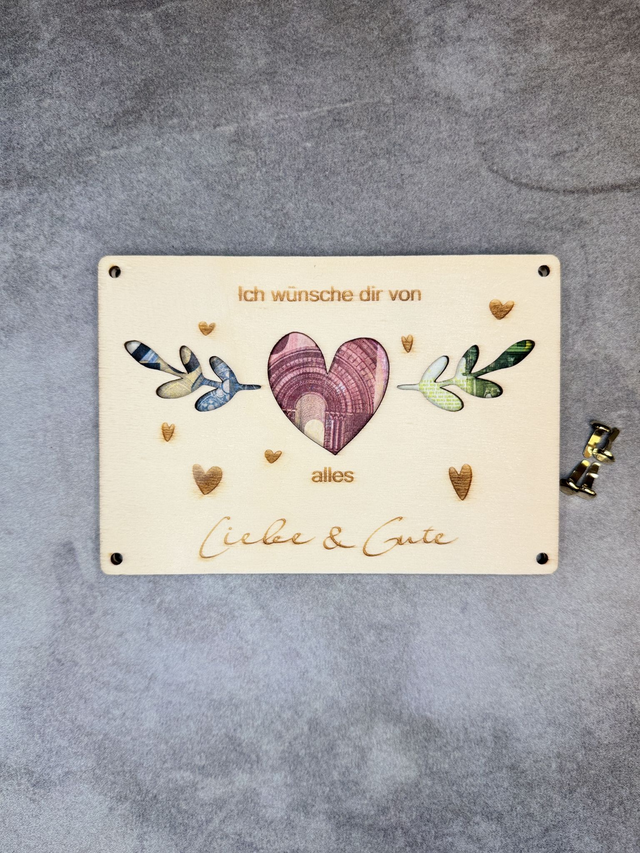 Geldgeschenk "Ich wünsche dir von Herzen..."