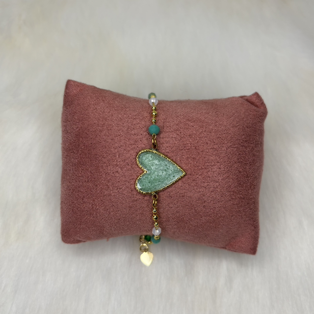 Bracelet Cœur vert clair 