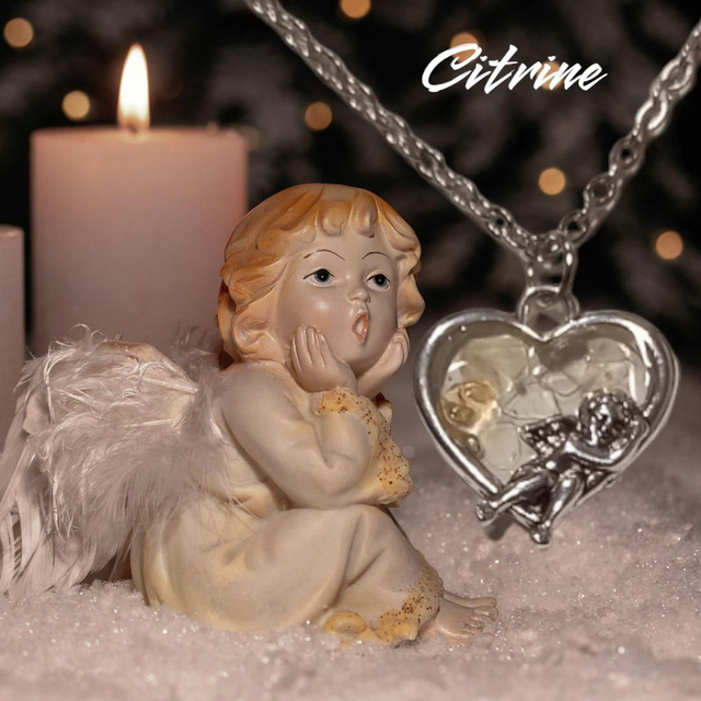 Collier ange Citrine 