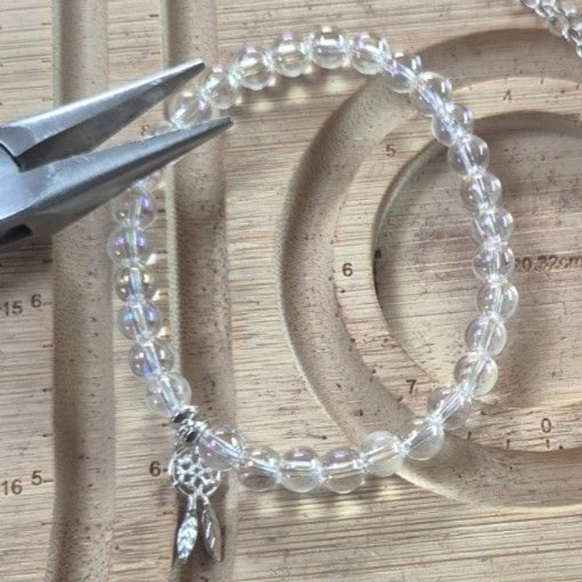Dreamweaver: Clear Quartz &amp; Silver Dreamcatcher Bracelet – Handmade Crystal Jewellery for Healing, Clarity &amp; Dream Manifestation