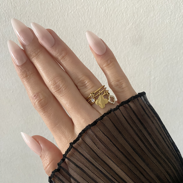 Bague breloque ajustable trèfle 