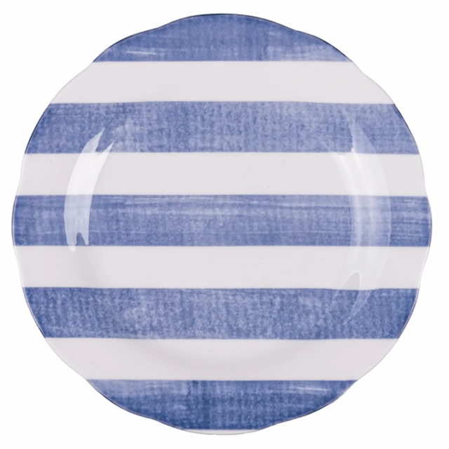Dark Blue Striped Fruit Plate