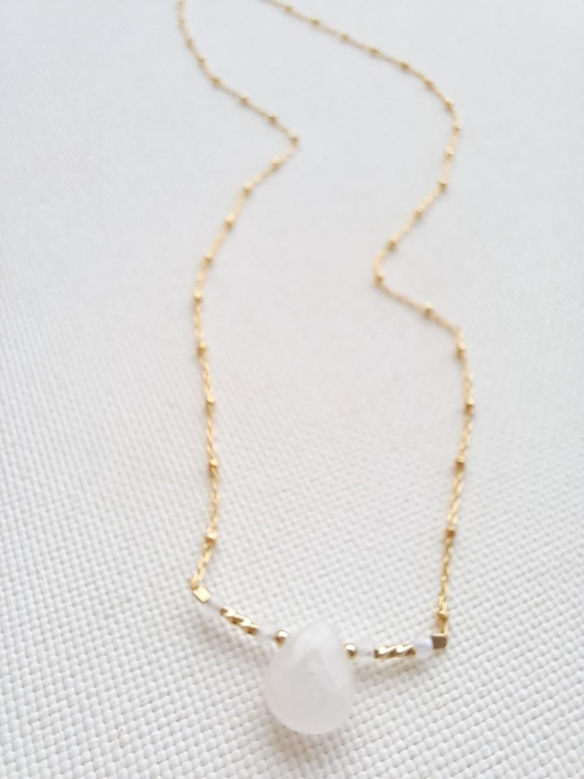 ALBA - gold-filled - Pierre de lune - cristalderoche - collier