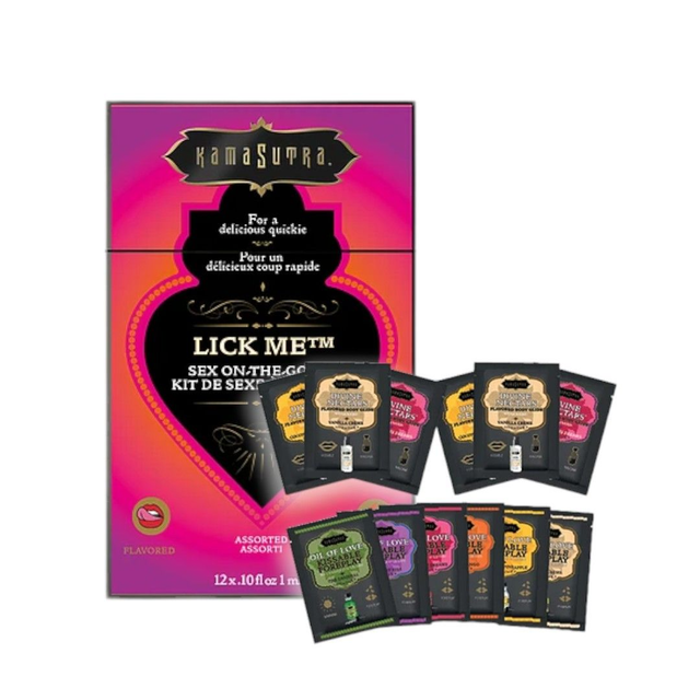  Kit de Sexo para el Camino Lick Me Kama Sutra 12x3 ml