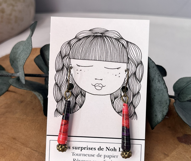 Boucles d’oreilles perles de papier