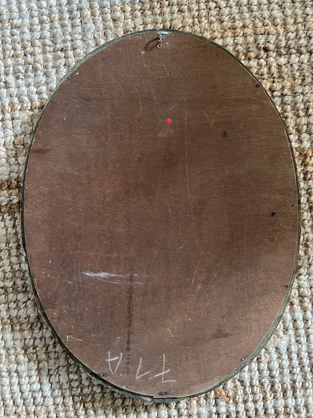 JACQUES - Le miroir ovale vintage en bois doré