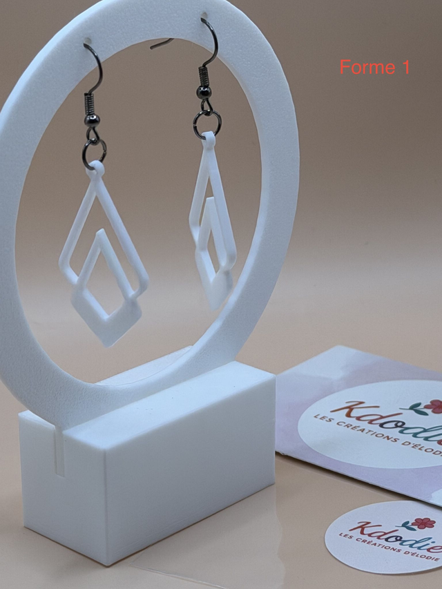 Boucles d'oreilles Géométrique - Losange -Triangle - Goutte -  Attaches Crochet inox