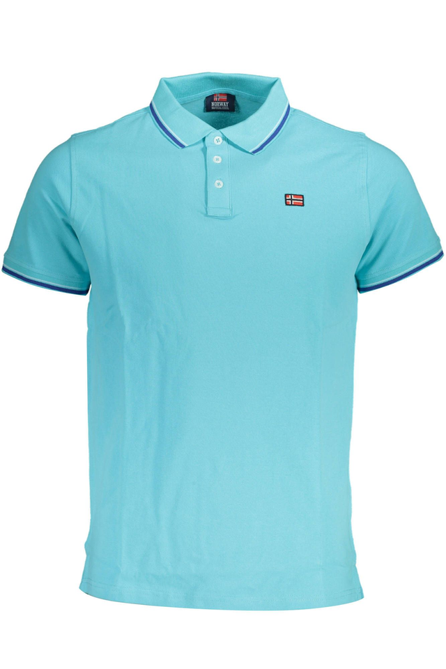 3915NORWAY 1963 POLO MANICHE CORTE UOMO AZZURRO