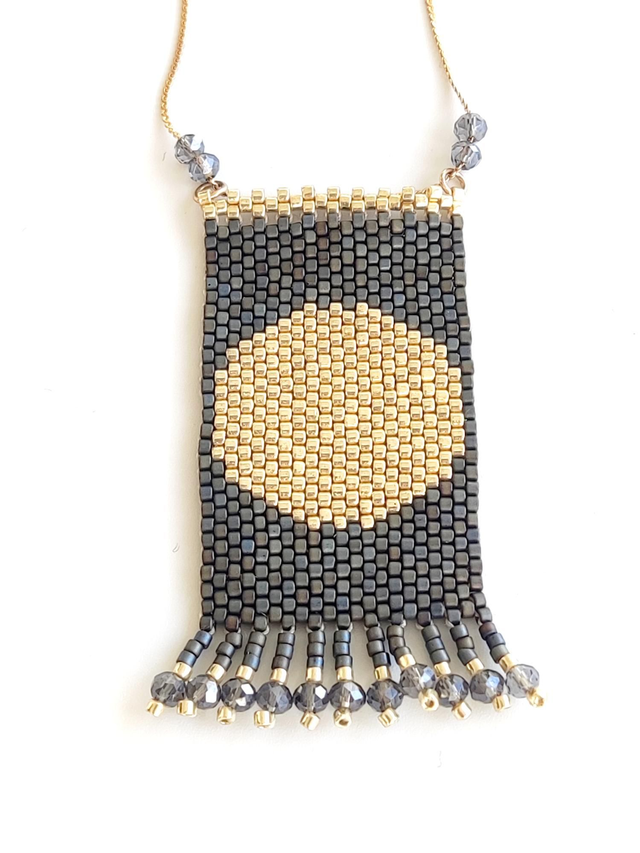 Colgante azul cobalto sol dorado