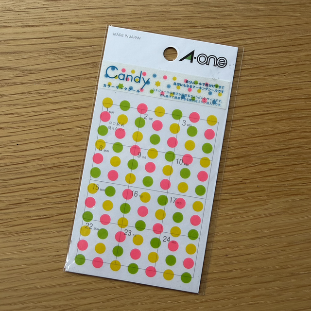 A-one Schedule Planner Colour Mark Stickers “Candy” (6mm, 84 pcs) – Single Sheet