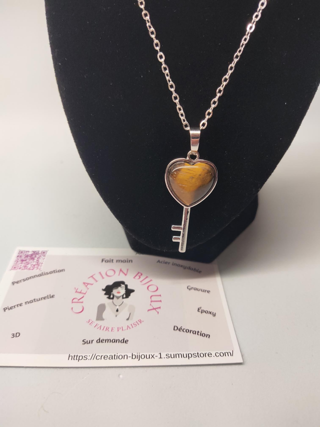 Collier clé oeil de tigre 